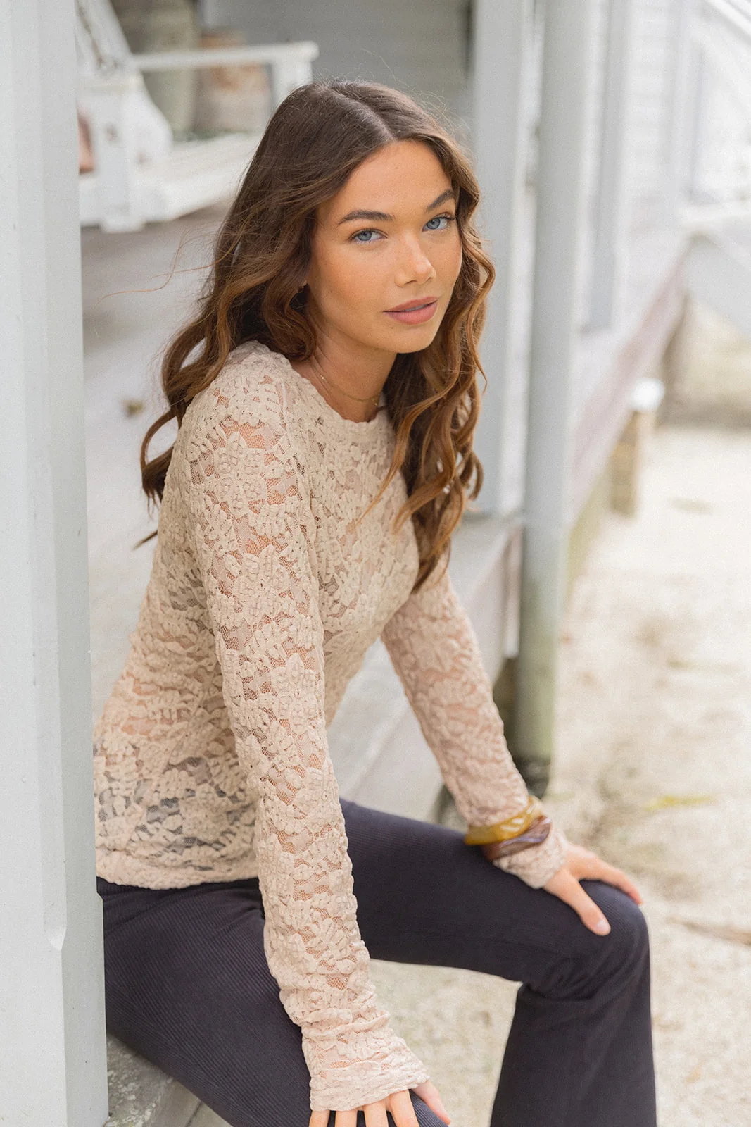 Lace Layering Top - Champagne - Image 4