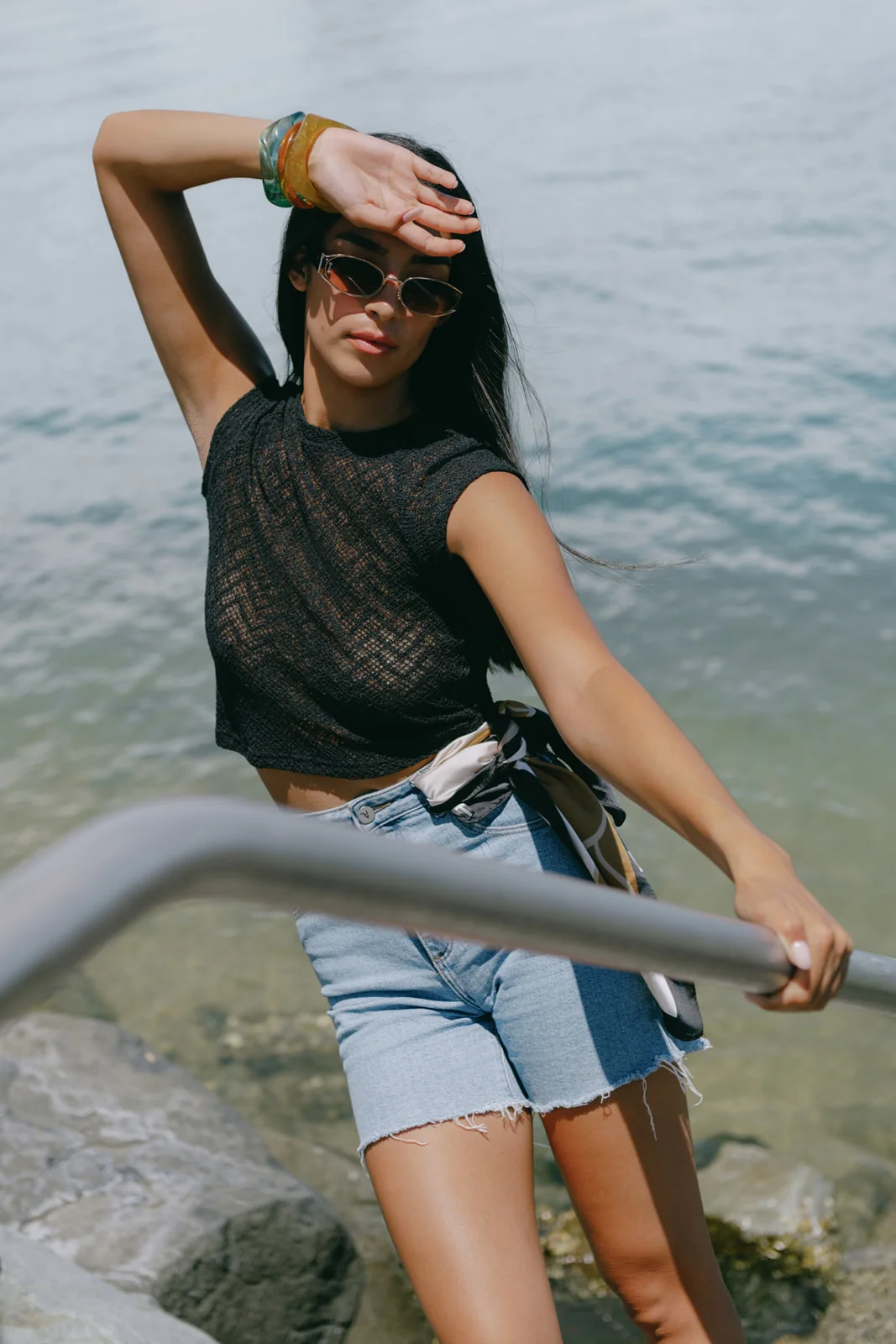 Mesh Tee - Black - Image 6