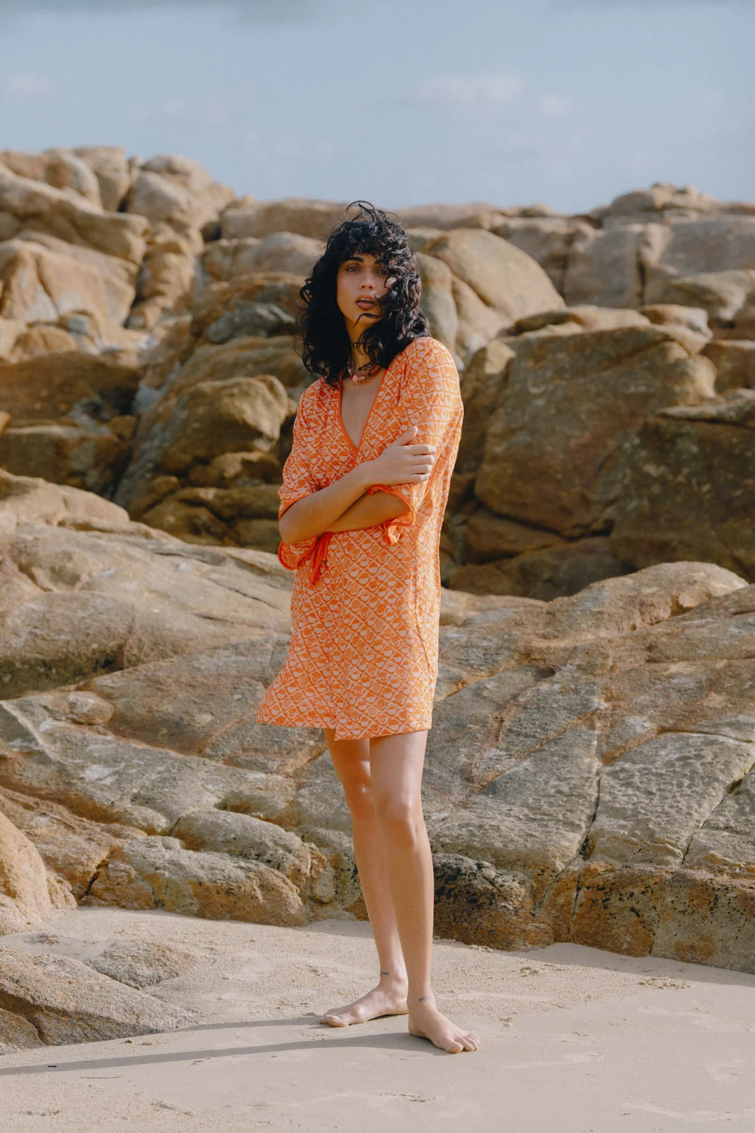 Solara Wrap Dress - Coral - Image 4